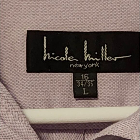 Nicole Miller Men's Pink Button Down Collard Shirt. Like‎ New. LARGE 16 in neck - Picture 9 of 9